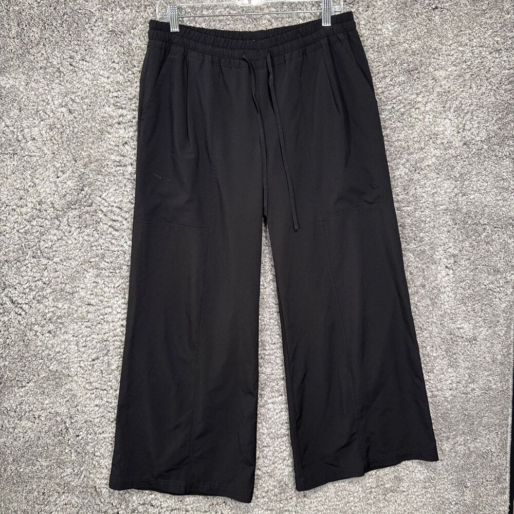 Gap Body Fit Women’s Lightweight Wide Leg Pants Medium Drawstring Black Flowy